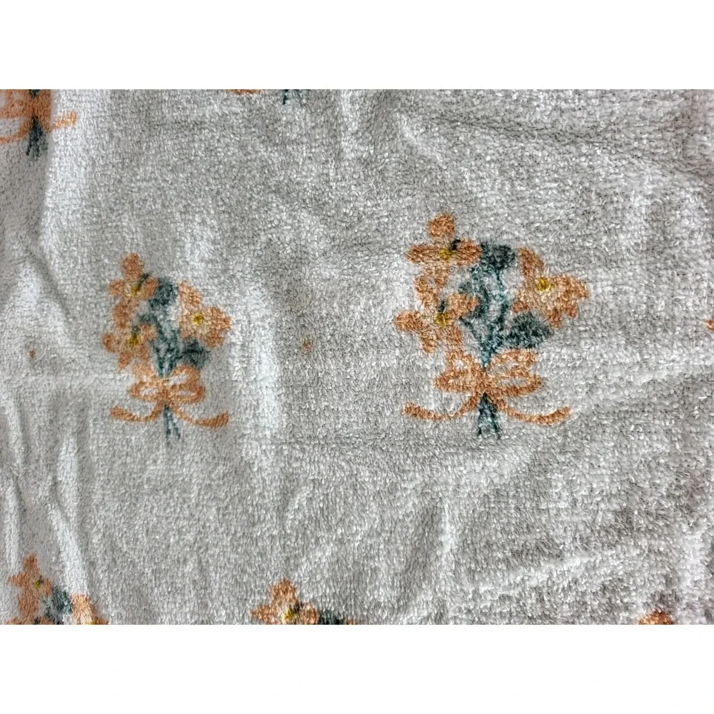 Vintage‎ NWT Dundee Blue Floral Cotton Hand Towel Lace Trim